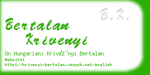 bertalan krivenyi business card